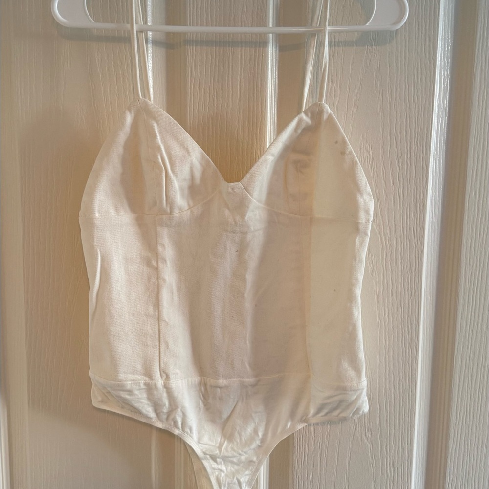 Superdown Cream Bodysuit